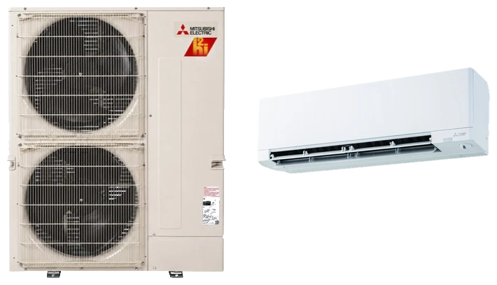 Mitsubishi FX-Series H2i outdoor unit with MSZ-FX wall-mounted indoor head