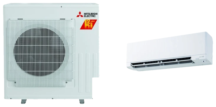 Mitsubishi HX-Series H2i outdoor unit with MSZ wall-mounted indoor head