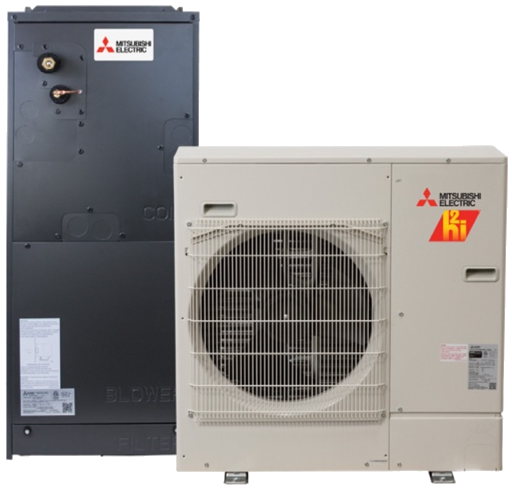 Mitsubishi SVZ air handler with SUZ Hyper-Heat outdoor unit