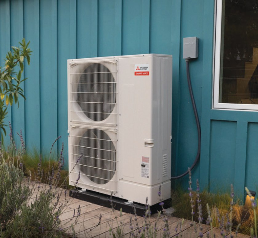 Ductless mini-split head on an interior wall during a Pacific Peak service visit