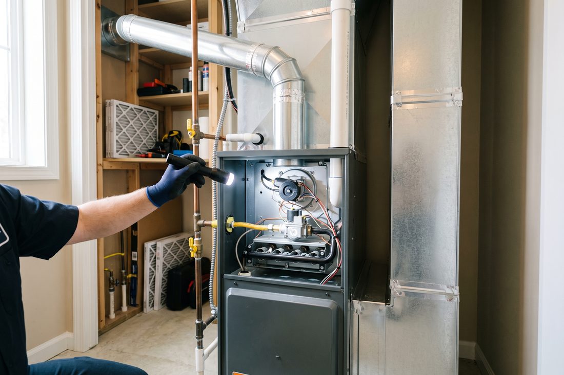 HVAC technician servicing a heat pump to extend its lifespan